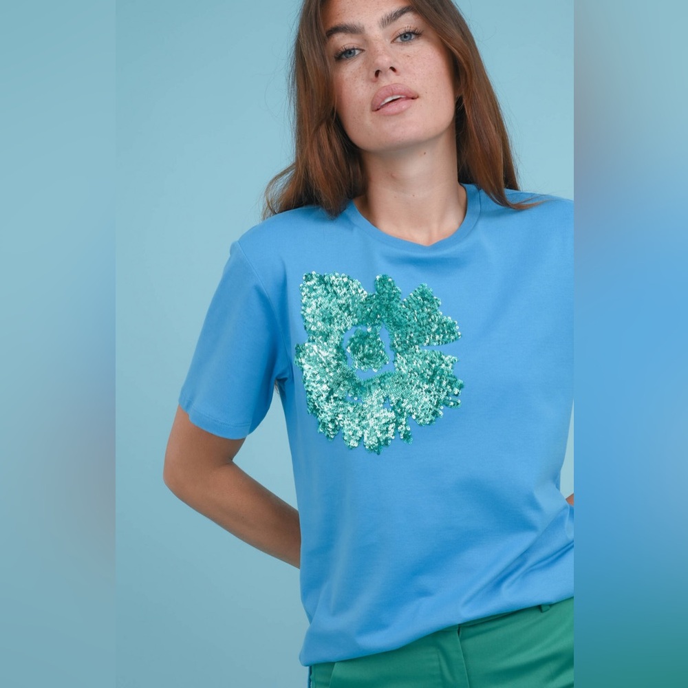 WEEKEND MAX MARA Luis Cotton Jersey T-shirt In Blu